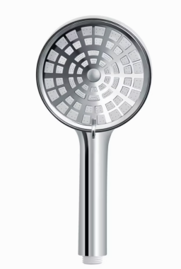 WENKO Duschkopf Mod. Powerboost, 12 cm, chrom/weiß, ABS für Durchlauferhitzer geeignet, 26196100